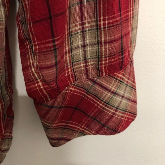 J. Jill Button Down Plaid Long Sleeve Casual Soft Size Petite Medium Top Blouse - Picture 5 of 7